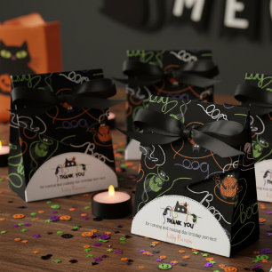 Boo-tifully Tangled Black Cats and Yarn Halloween Favor Boxes
