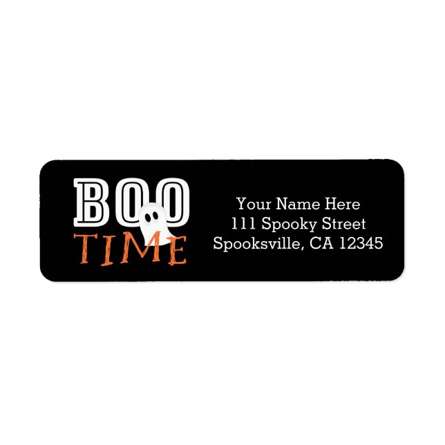 BOO TIME Ghost Halloween Address Labels (Front)