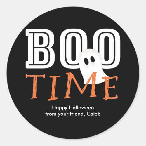 BOO TIME Halloween Ghost Cute Party Favor Sticker