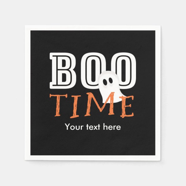 BOO TIME Halloween Ghost Party Napkins (Front)