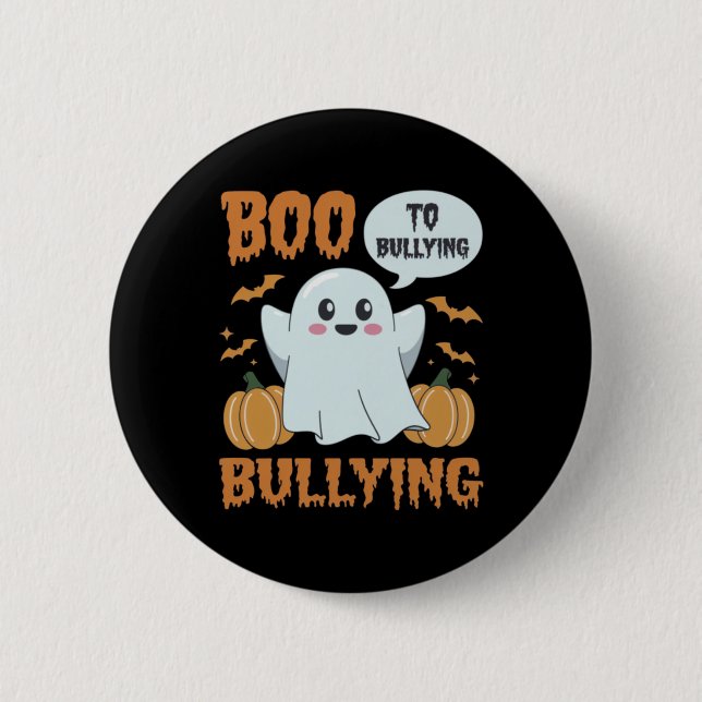 Boo To Bullying - Halloween Unity Day Sticker  Button (Front)