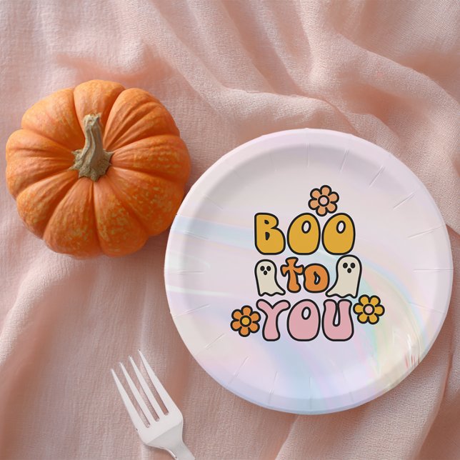 Boo to You Cute Halloween Paper Plates (Boo to you Halloween Party Plate)