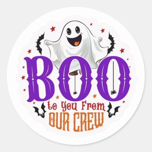 Boo to You from Our Crew Halloween Round Stickers