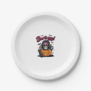 Boo to You Halloween Skeleton Pumpkin Paper Plates