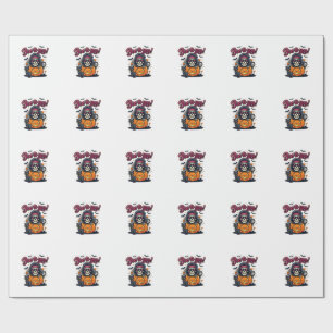 Boo to You Halloween Skeleton Pumpkin Wrapping Paper