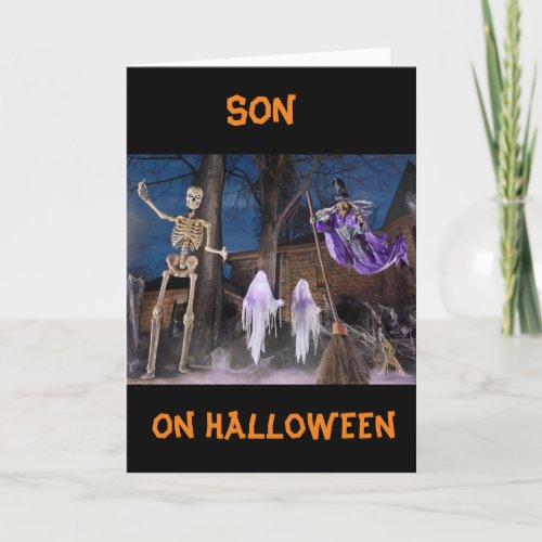 BOO TO YOU SON HAPPY HALLOWEEN  CARD