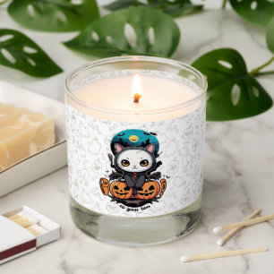 Boo to You Too   Cute Cat Bat Wings & Pumpkin Scented Candle