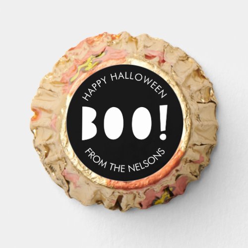 Boo Trick or Treat Black  White Personalized  Reeses Peanut Butter Cups