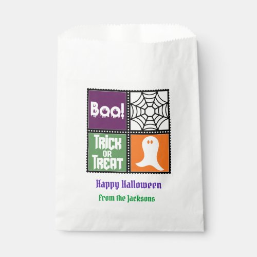 BOO Trick or Treat Halloween Sayings Goodie Bag