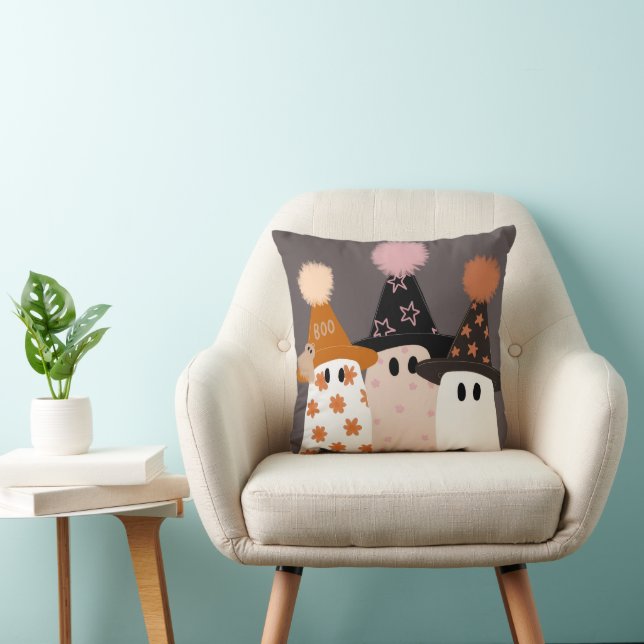 BOO! TRICK OR TREAT THROW PILLOW (Chair)