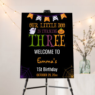 Boo Turning three Halloween 3rd Birthday Welcome Foam Board