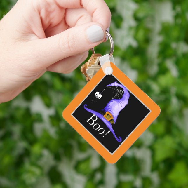 Boo! Whimsical Witches' Hat   Keychain (Hand)