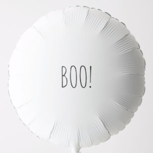 Boo white black spooky minimalist funny Halloween Balloon