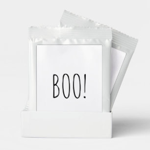 Boo white simple typography funny cute Halloween Hot Chocolate Drink Mix