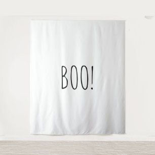 Boo white spooky minimalist Halloween backdrop