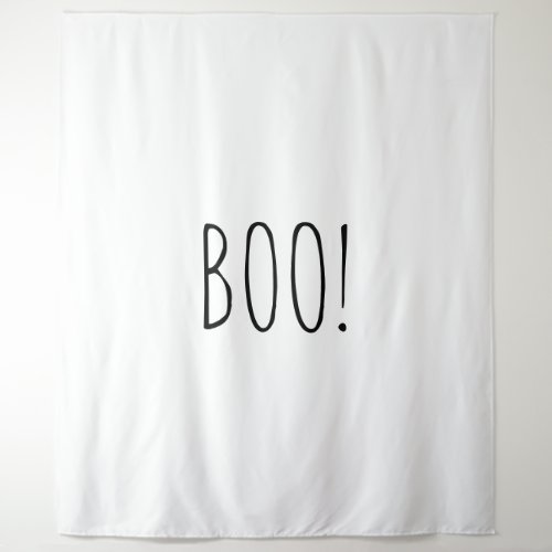 Boo white spooky minimalist Halloween backdrop