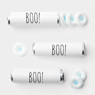 Boo white typography minimalist cute Halloween Breath Savers® Mints