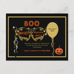 Boo Who? Halloween Party Costume  Invitation Postcard
