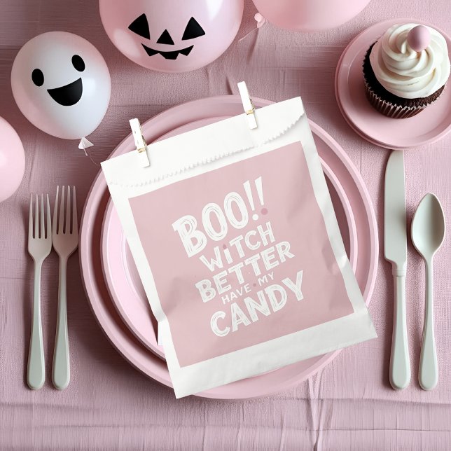 Boo! Witch Better Have My Candy | Pastel Pink  Favor Bag (Creator Uploaded)