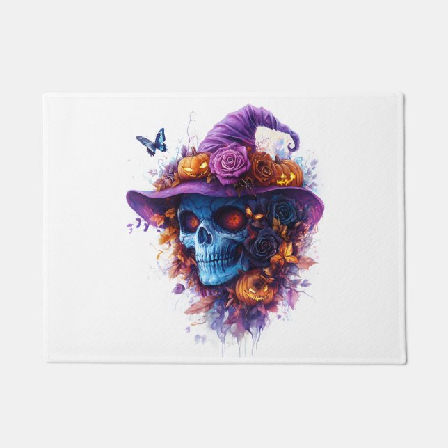 Boo!" Witch Hat Halloween Doormat (Front)