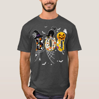 Boo With Spiders And Witch Hat Halloween - 1 T-Shirt