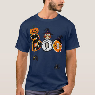 Boo With Spiders And Witch Hat Halloween Pumpkin K T-Shirt