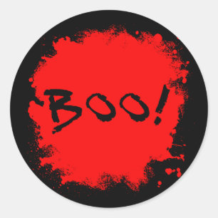 BOO! with Splattered Blood Stickers