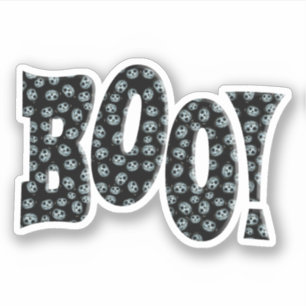 BOO! With White Pumpkin Halloween Sticker
