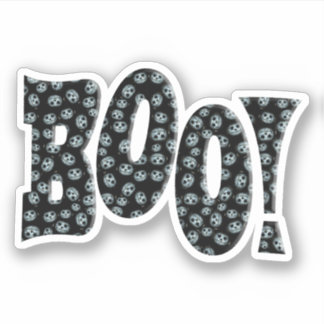 BOO! With White Pumpkin Halloween Sticker