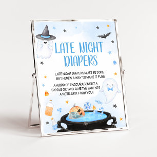 Boo-y Halloween Baby Shower Late Night Diapers Poster
