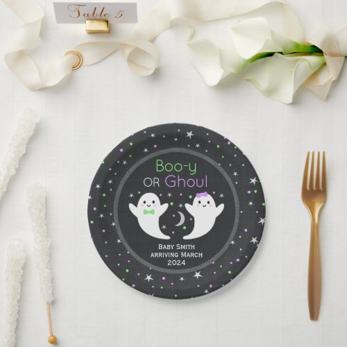 Boo_y or Ghoul gender reveal Paper Plates