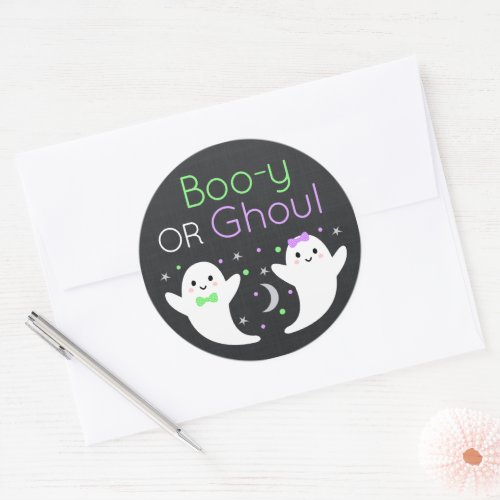 Boo_y or Ghoul gender reveal stickers