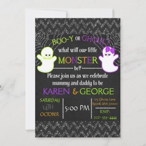 Boo_y or Ghoul Halloween Gender Reveal Invite