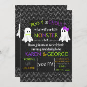 Boo-y or Ghoul Halloween Gender Reveal Invite (Front/Back)