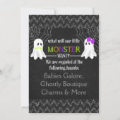 Boo-y or Ghoul Halloween Gender Reveal Invite (Back)