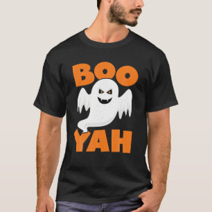 Boo Yah Funny Spooky Cute Halloween Fall Ghost Boy T-Shirt