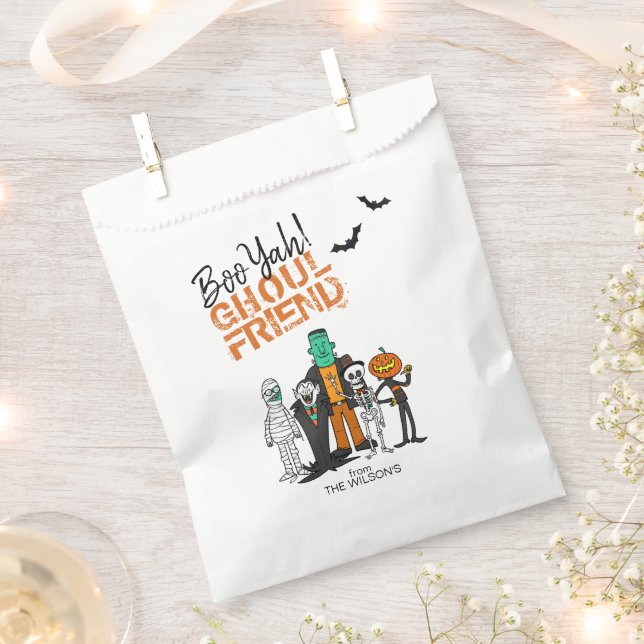 Boo Yah Ghoul Friend Halloween Monsters ID684 Favor Bag (Clipped)