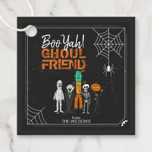 Boo Yah Ghoul Friend Halloween Monsters ID684 Favor Tags