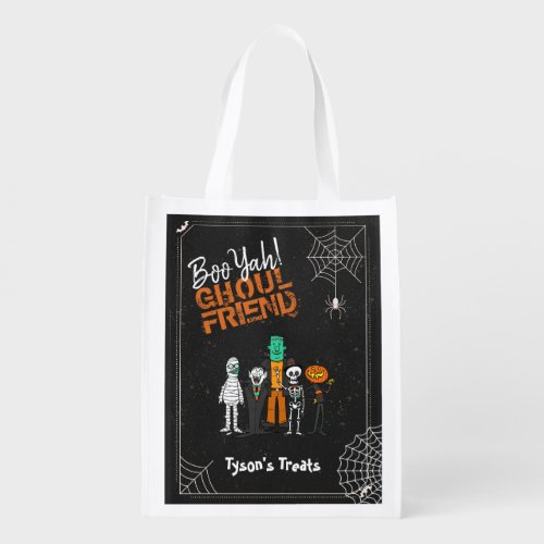 Boo Yah Ghoul Friend Halloween Monsters ID684 Grocery Bag