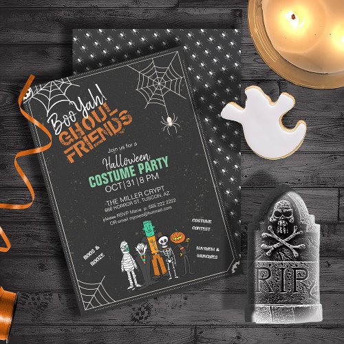 Boo Yah Ghoul Friends Halloween Monsters ID684 Invitation