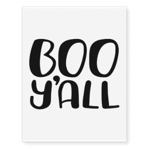 Boo Ya'll - Funny Ghost Costume, Halloween Gift Temporary Tattoos