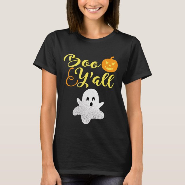 Boo Y'all Halloween Ghost T-Shirt (Front)