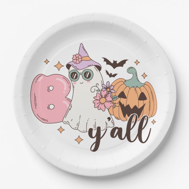 Boo Y'All Halloween Paper Plates (Front)