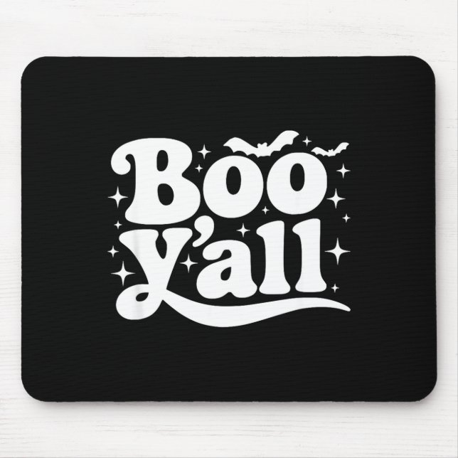 Boo Y'all Southern Retro Halloween Quote Saying Ba Mouse Pad (Front)