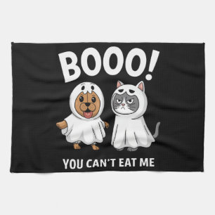 Boo You Can't Eat Me Dogs And Cats Funny Halloween Kitchen Towel