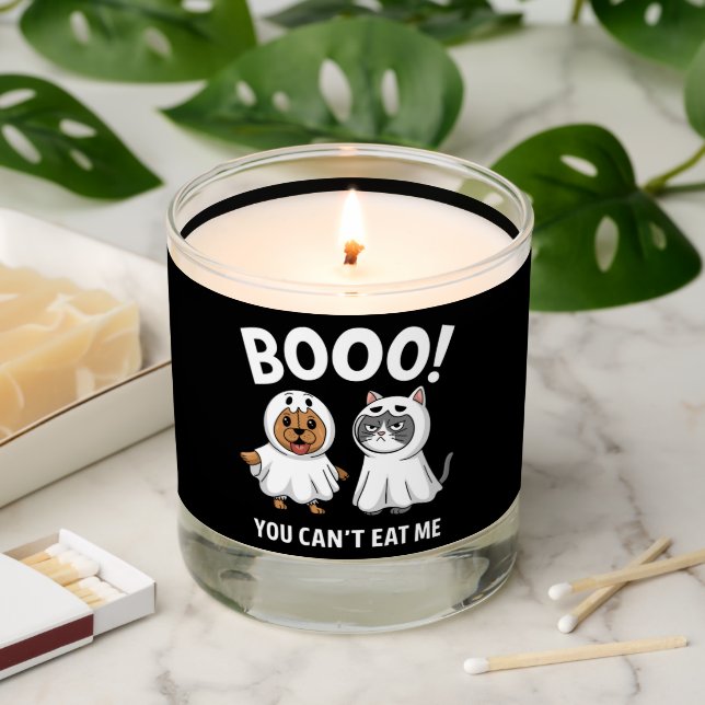 Boo You Can't Eat Me Dogs And Cats Funny Halloween Scented Candle (Lit)