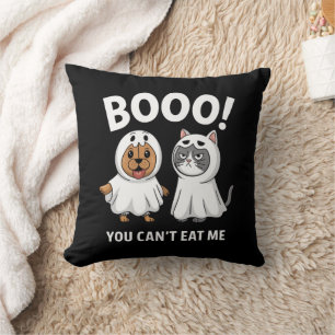 Boo You Can't Eat Me Dogs And Cats Funny Halloween Throw Pillow