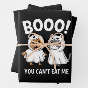 Boo You Can't Eat Me Dogs And Cats Funny Halloween Wrapping Paper Sheets
