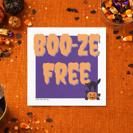 Boo‑ze Free | Halloween Sober Party Napkins
