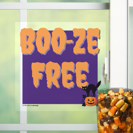 Boo‑ze Free | Halloween Sober Spook Window Cling